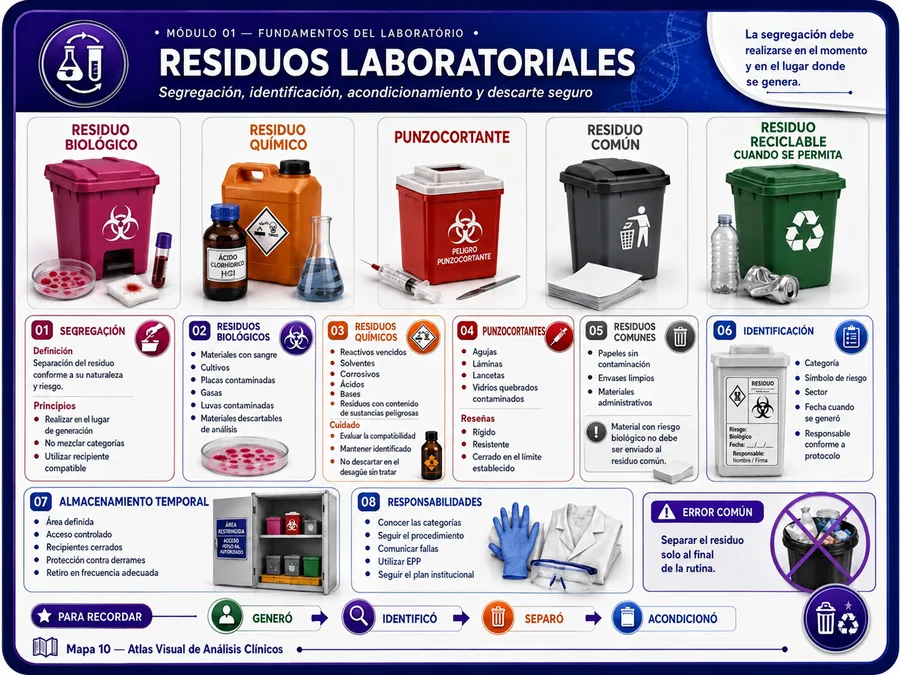 Mapa del Atlas sobre residuos de laboratorio: segregación, identificación y descarte seguro